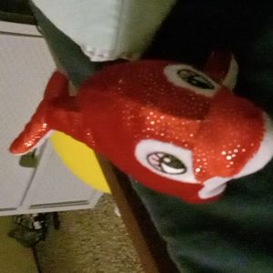 Stuffed dolphin.